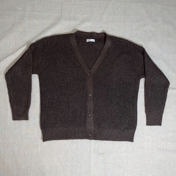 Sonoma Brown Oversized Boyfriend Cardigan Sweater - Small - Picture 2 of 9